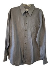 Vintage 1980 s Yves Saint Laurent Men s Long Sleeve Button Down Shirt Size 16