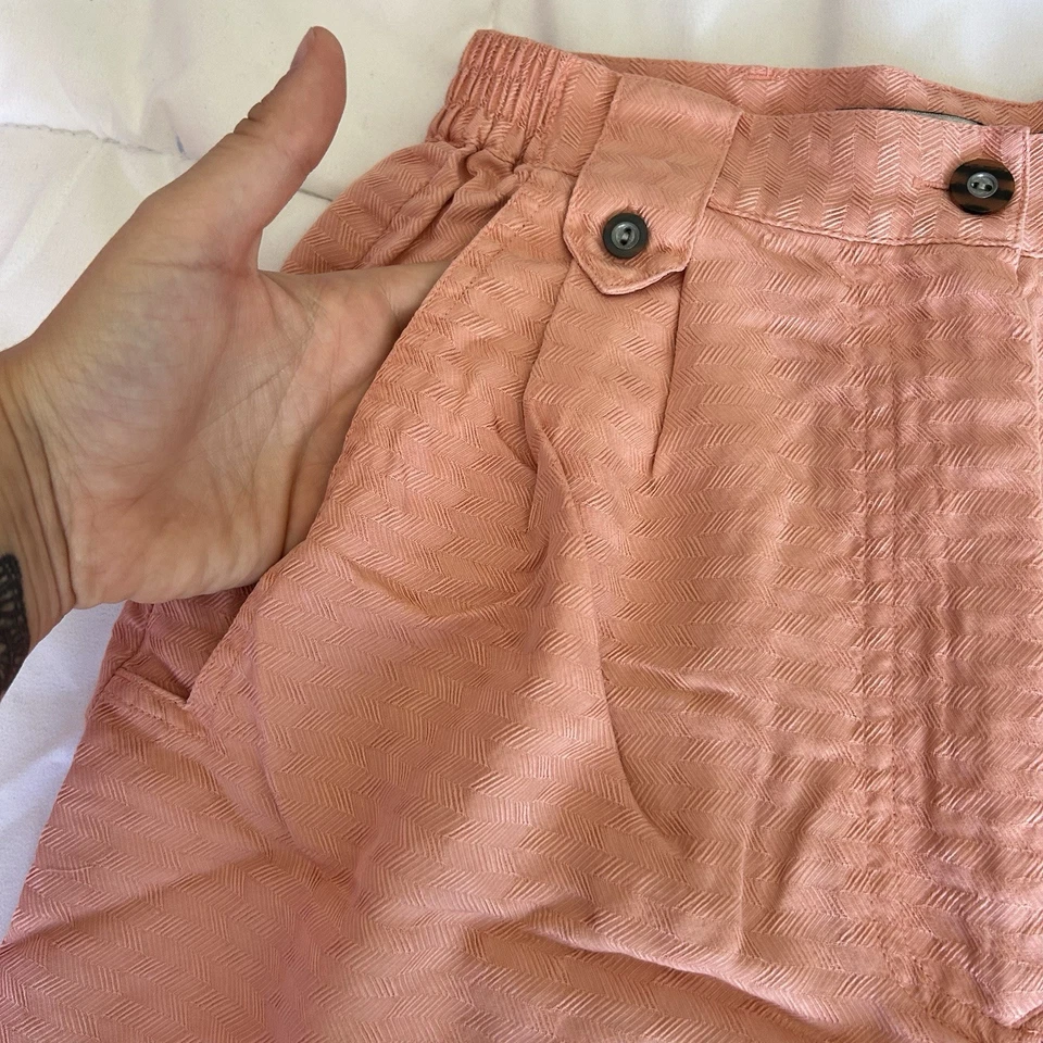 Tênis de golfe Jamie Sadock feminino 4 shorts 100% seda bolsos rosa vintage anos 90 Y2K - Imagem 2 de 4