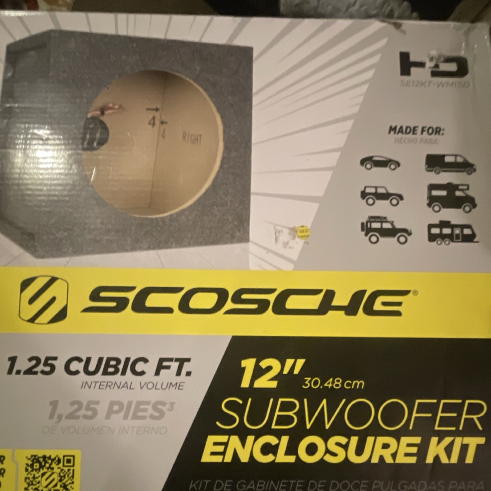 Scosche 12" Subwoofer Enclosure Kit Single Port SE12KT-WM1SD