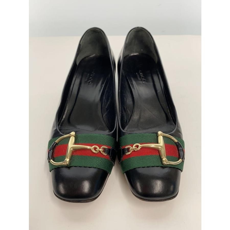 GUCCI Pumps Heel Horsebit Sherry Line Leather Black EU37.5/US7.5 113333c thumbnail 7