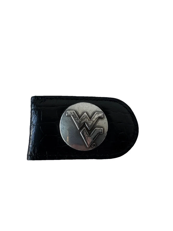 Cinturón de golf West Virginia Mountaineers WVU Team cuero negro vintage - talla 38 Foto 2 de 4