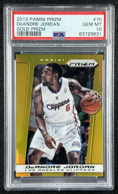 JSY# 6/10 DEANDRE JORDAN PSA 10 2013 PANINI PRIZM #70 TRUE GOLD CLIPPERS *POP 2*