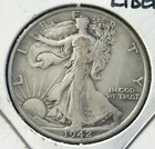 1942 Philadelphia Silver Walking Liberty Half Dollar - 90% Silver