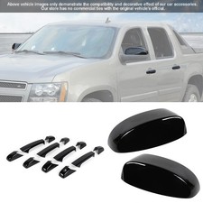 Black Mirror Door Handle Covers For Chevy Tahoe Silverado Suburban Sierra 07-13 Black Mirror Door Handle Covers For Chevy Tahoe Silverado Suburban Sierra 07-13