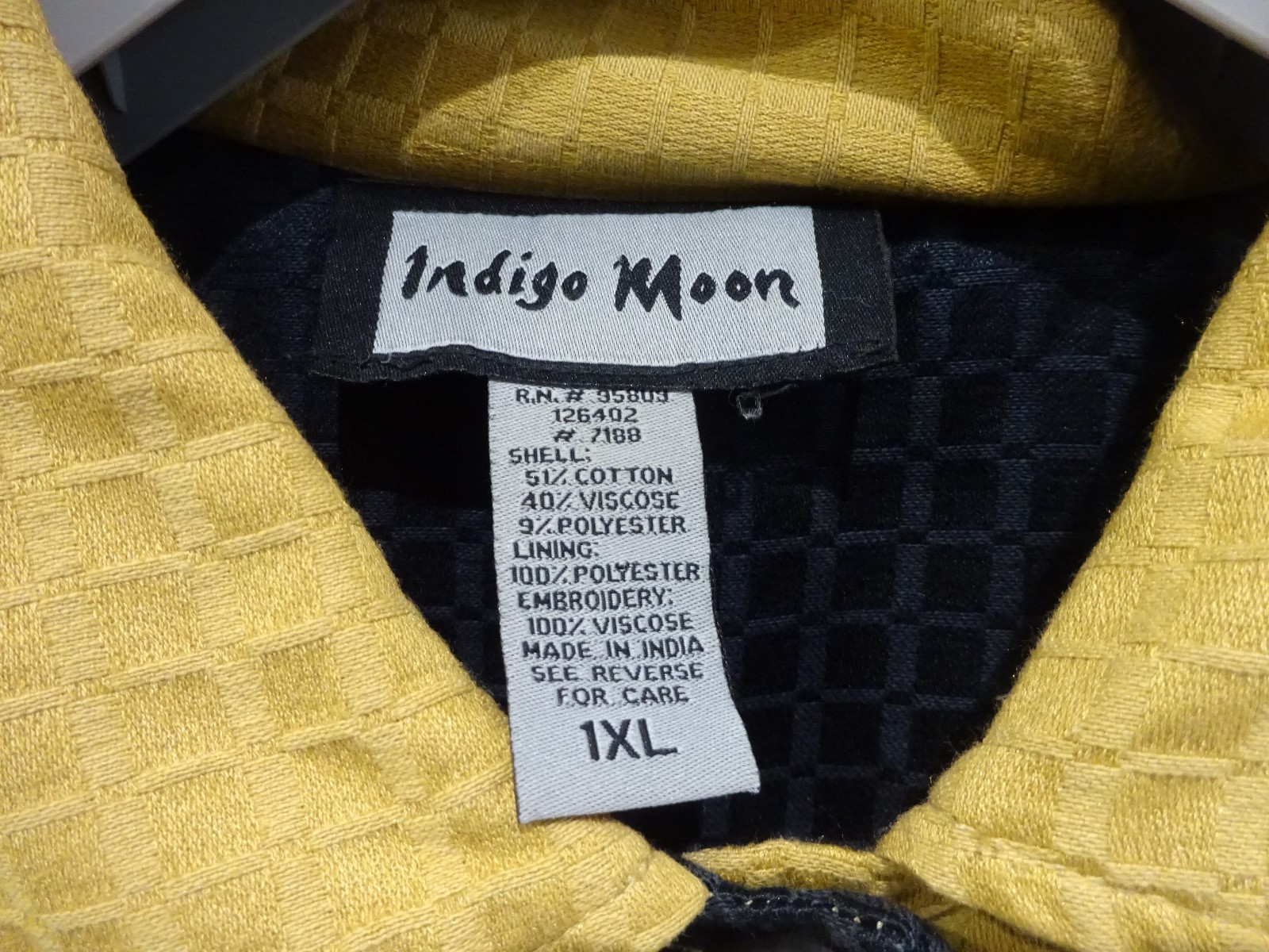 Indigo Moon 1XL Patchwork Jacket Mixed Media Embr… - image 2