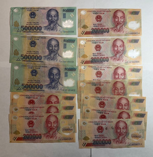 3 x 500 000 & 10 x 200k VIETNAM DONG Polymer Banknote VND Viet Nam Travel Cash