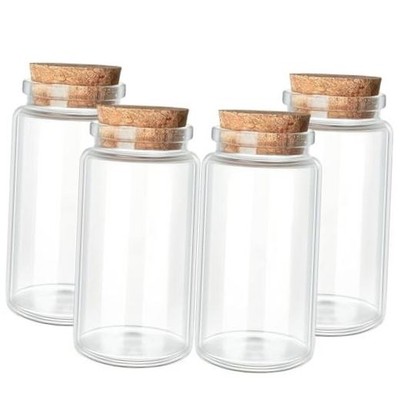 4pcs 100ml / 3.4 oz Small Glass Jars with Cork Lids - Spell Jars