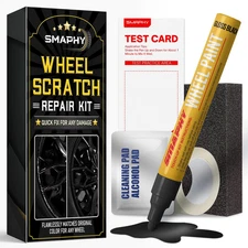 Wheel Scratch Repair Kit, Gloss Black Wheel Repair Kit Curb Rash, DIY Alloy Whee