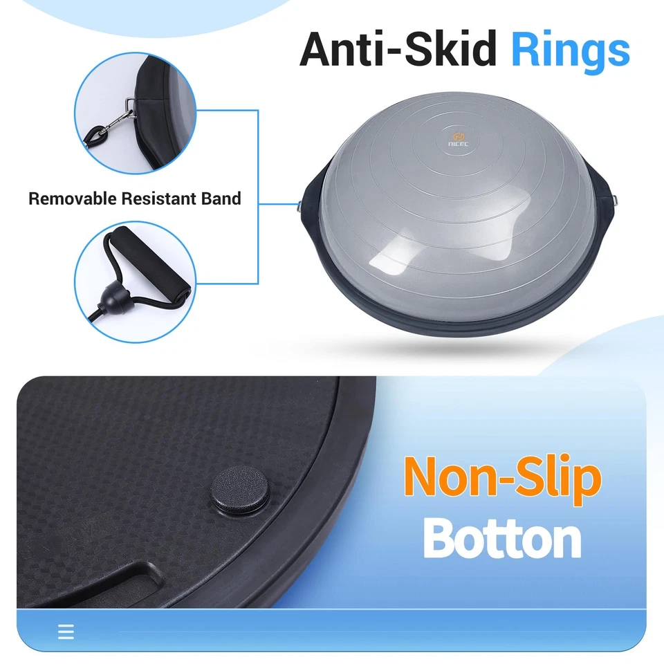 Bola de equilíbrio de 26 polegadas, meia bola, bola de equilíbrio, treinador de exercícios, com... - Imagem 4 de 4