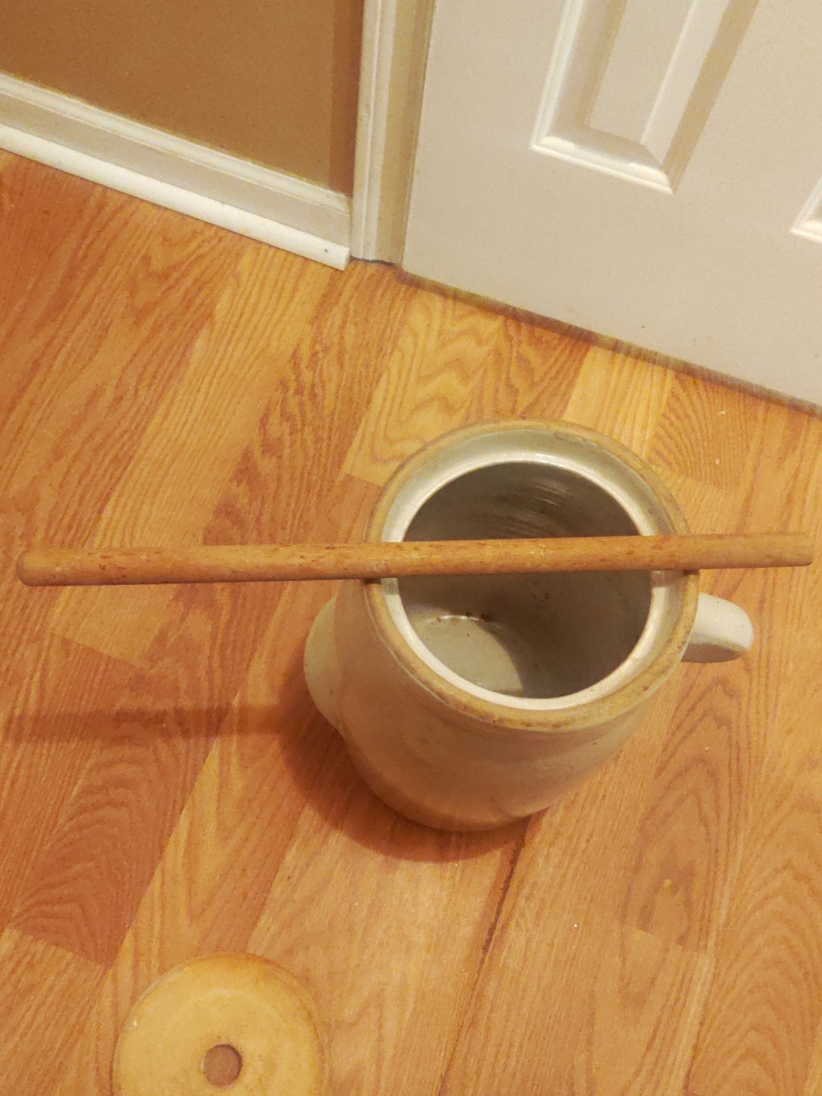 Antique Louisville Pottery Co. Indian Head Blue Cherokee Stoneware Butter Churn