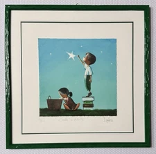 Fine Art Painting Giclee Diego Santini 35x35cm Framed Stars at Will