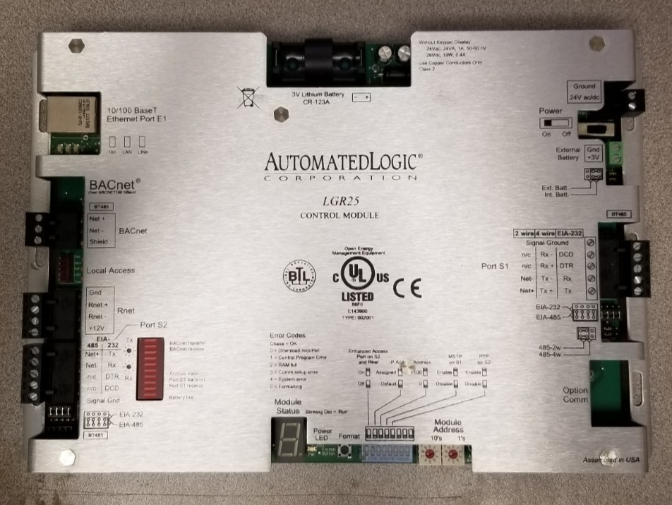 Automated Logic LGR25 High Speed Ethernet BACnet Router