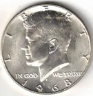 1968 Denver Brilliant Uncirculated Silver Strike JFK Half Dollar Coin!
