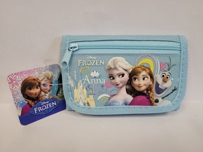 Kids Tri-Fold Mini Wallet - Disney Frozen Blue Coin Purse Bag NEW Girls