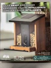 Solar Smart Bird Feeder ~ by Evergreen ~ w Camera & Mounting Hardware ~ New