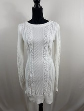 LoveShackFancy Simmonette Cable-Knit Mini Dress - Ivory - Size S