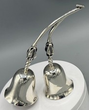 RAMIREZ années 1940 Mexique argent sterling fleur de courge double cloche 3,1 ozt rare !