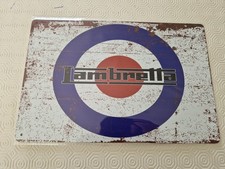 INSEGNA PUBBLICITARIA TARGA -  LAMBRETTA INNOCENTI SCOOTER cm. 20x30 IN LATTA