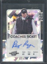 2021 Contenders Optic REX RYAN #2 Coaches Ticket Cracked Ice Auto /22 Jet