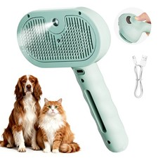 Pet Tool with Hair Removal, Steam Spray Massage and Brush Function for Cats Dogs