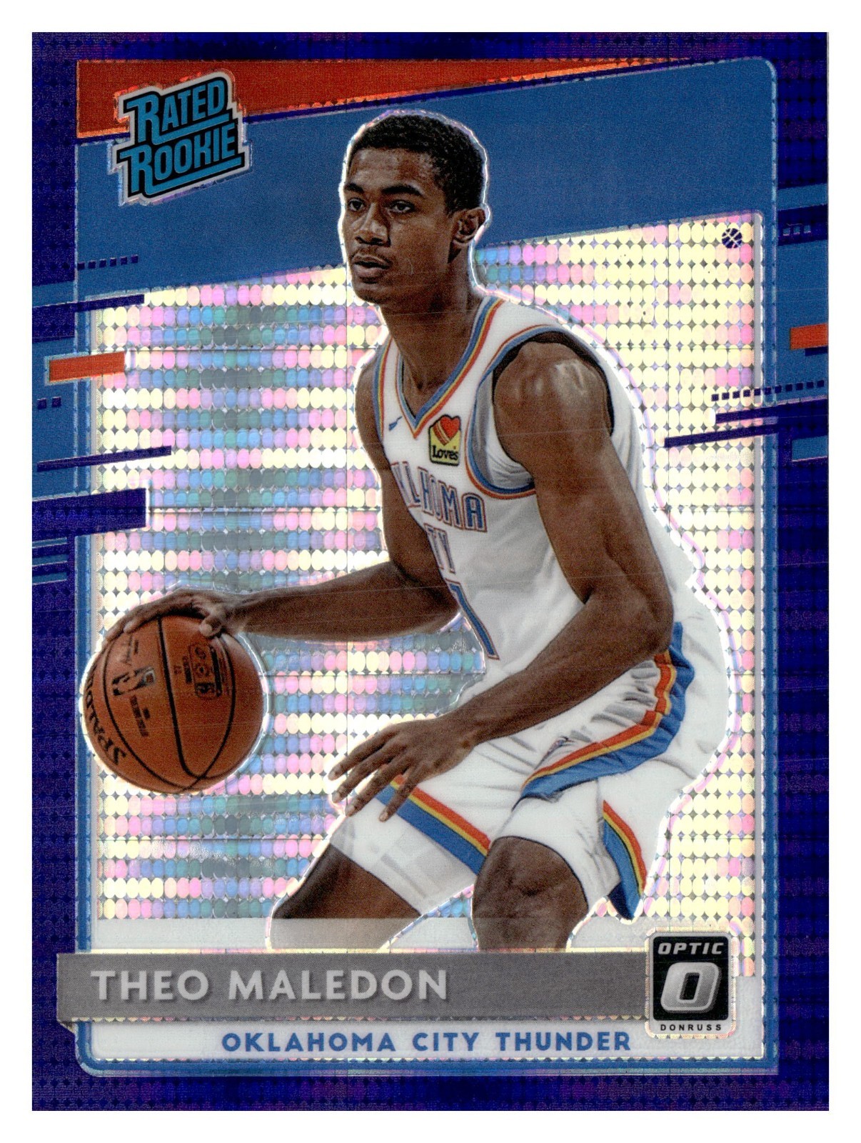 Theo Maledon 2020-21 Optic RC Purple Pulsar Prizm Rated Rookie #184 C6