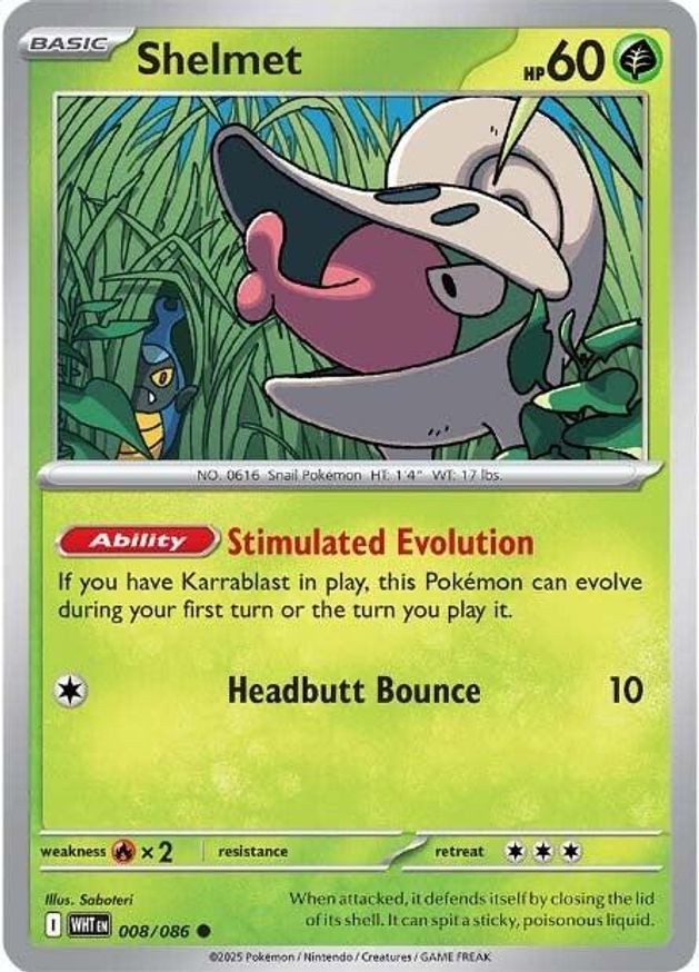 Pokemon Shelmet (8/330) White Flare NM REVERSE HOLO