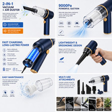 Handheld Car Vacuum Cleaner and Air Duster 120W Cordless