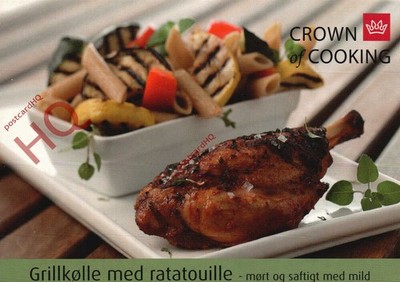 Ansichtskarte_ Essen, Grillkolle Med Ratatouille, Rezept auf Rückseite