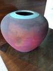 Leslie Mitchell Raku Studio Art Pottery Signed Vase 6 3/4"tall — photo 2