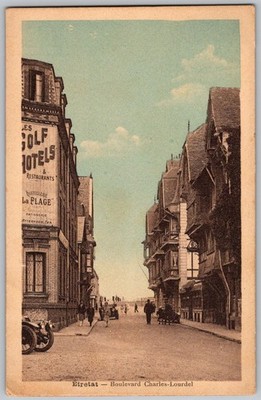 Antique Postcard Boulevard Charles-lourdel Scene 1910s Etretat, Fr 1910s