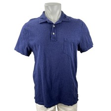 J.Crew Men's Navy Blue Short Sleeve Golf Chest Pocket Polo Shirt Top Size L