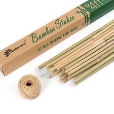 Cambaverd Bamboo Stakes 4 Feet Thicker Garden 4FT PLUS-20PACK, Natural