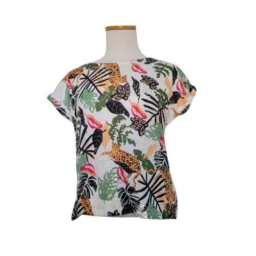 Y2K Vintage Rainforest Jaguar Knit Top MD Artsy Cache - Bild 3 von 18