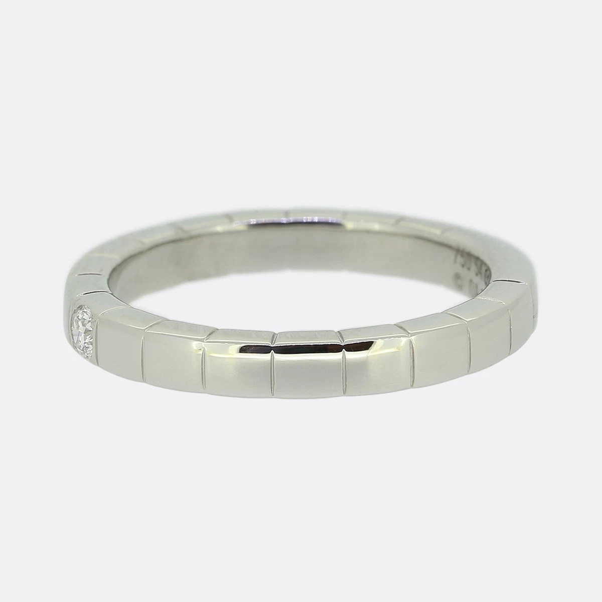 Cartier Lani res Diamond Band Ring Size N 54 18ct White Gold