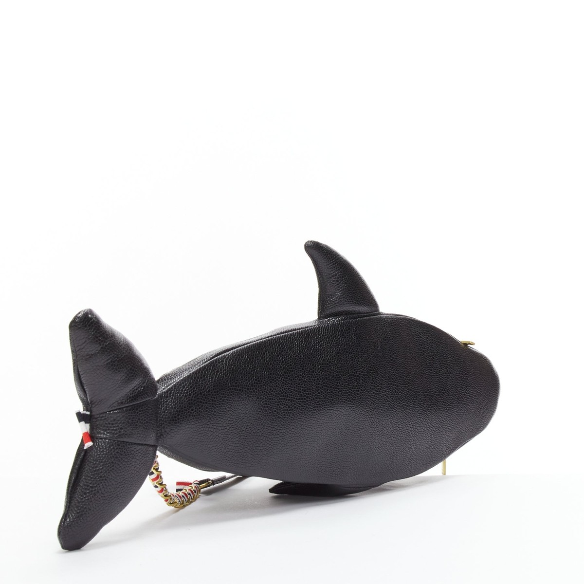 【新品未使用】 THOM BROWNE ブラック ペブルド ドルフィン バッグ rare THOM BROWNE Mini Dolphin black pebbled leather