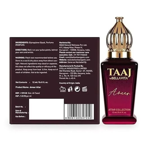 BELLAVITA Luxury TAAJ Ameer Attar Unisex 12 ml - Picture 7 of 7