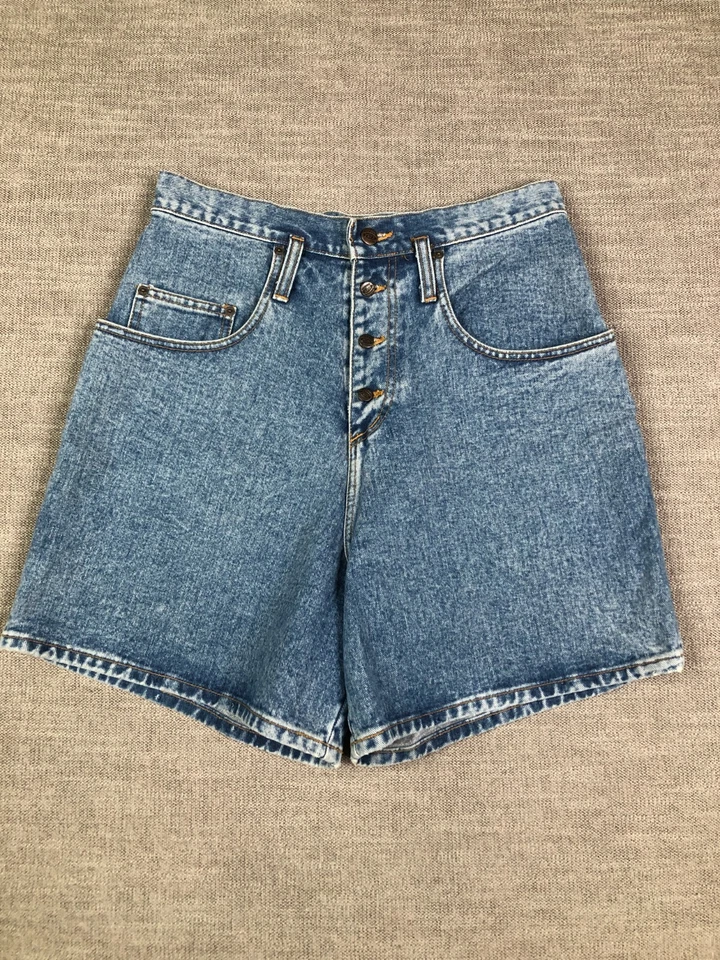 Pantalones Cortos Pepe De Colección Para Mujer 11/12 30 Azul Botón Mosca Michelle Sueltos Años 90 Foto 2 de 4