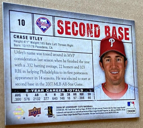 CHASE UTLEY 2008 Upper Deck SP LEGENDARY CUTS Card #10 NM-MT Condition - Picture 2 of 2