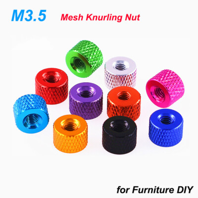 M3.5 Knurled Thumb Nut Colourful Aluminum Alloy Perforation Hand Turn Nuts DIY