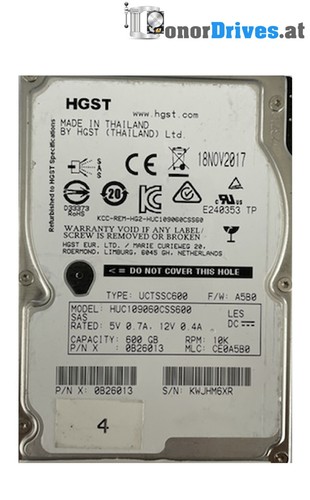 Hitachi UCTSSC600 - 600 GB - SATA - PCB 006-0B27963-R2 *