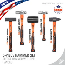 5 Piece Hammer Set Professional Blacksmith Propane Forge Tool Shop Garage Kit