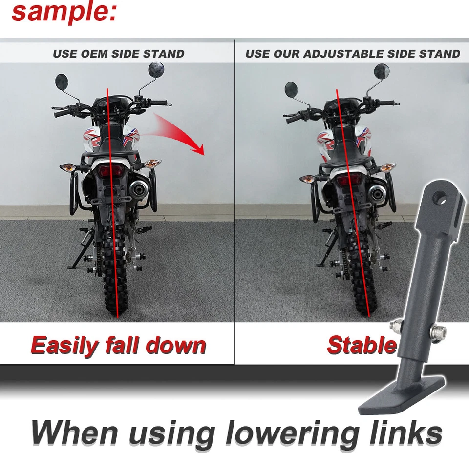 Adjustable Kickstand Sidestand Drop Support Stand Fit For Honda CRF50F 2013-2025 - Image 2 of 4