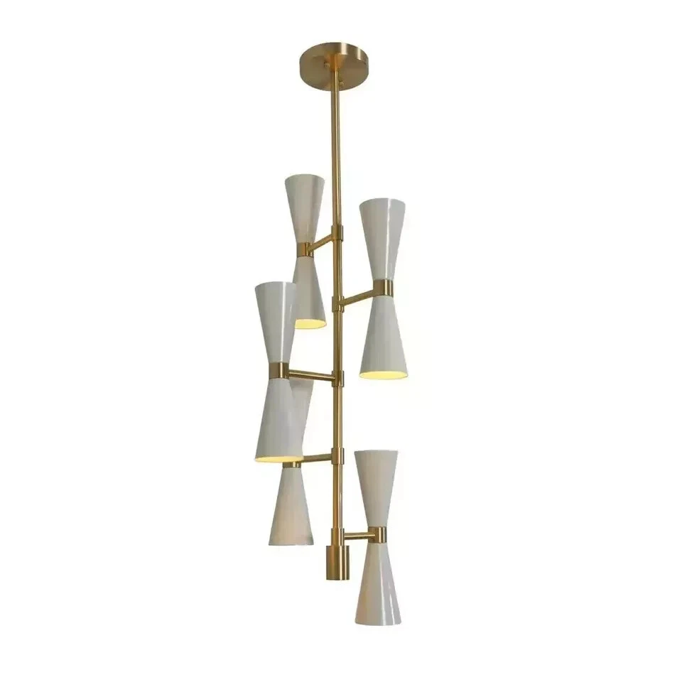 Mid Century Sputnik Ten Light Chandelier Modern Handmade Brass Ceiling Christmas - Image 2 of 4