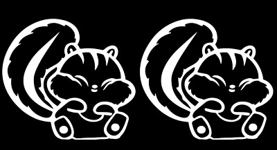 Cute Smiling Squirrel Two 5'' White Vinyl Decals Car Window Laptop Tablet Tumbler