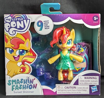 My Little Pony Smashin  Fashion Sunset Shimmer Set -- 3-Inch Poseable Figure wit