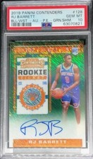 RJ Barrett 2019 Panini Contenders #128 Green Shimmer Auto PSA 10 rookie POP3