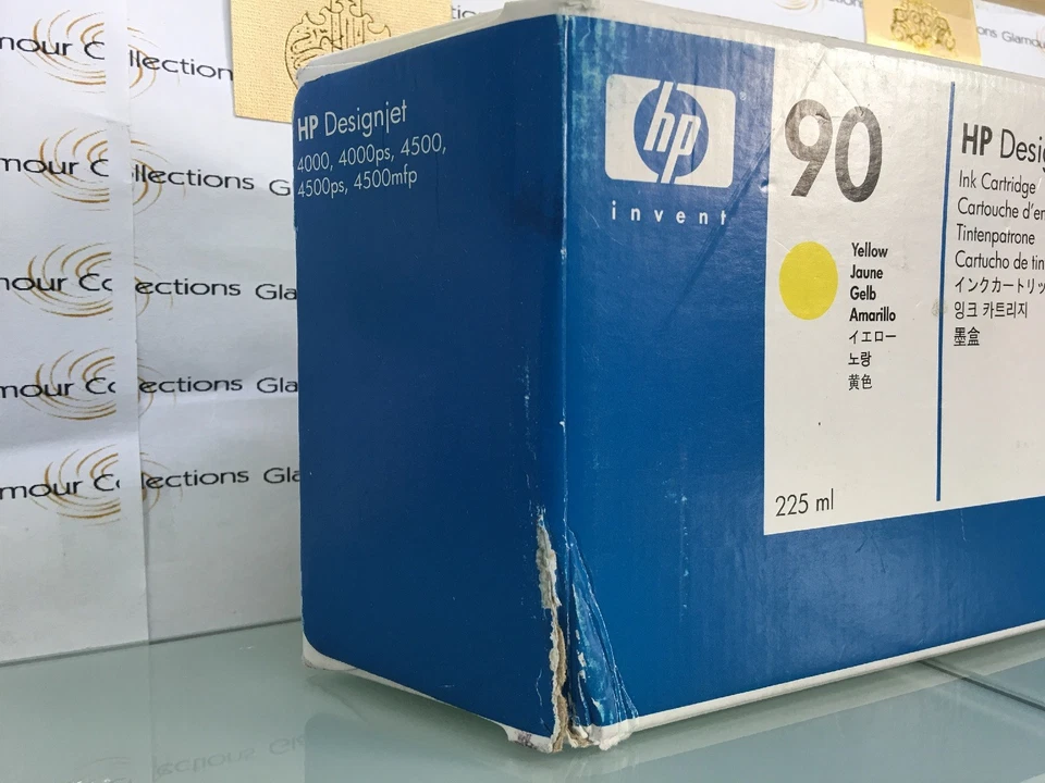 HP 90 225-ml Yellow DesignJet Ink Cartridge (C5064A) (Single Pack) (M3) - Image 3 of 4
