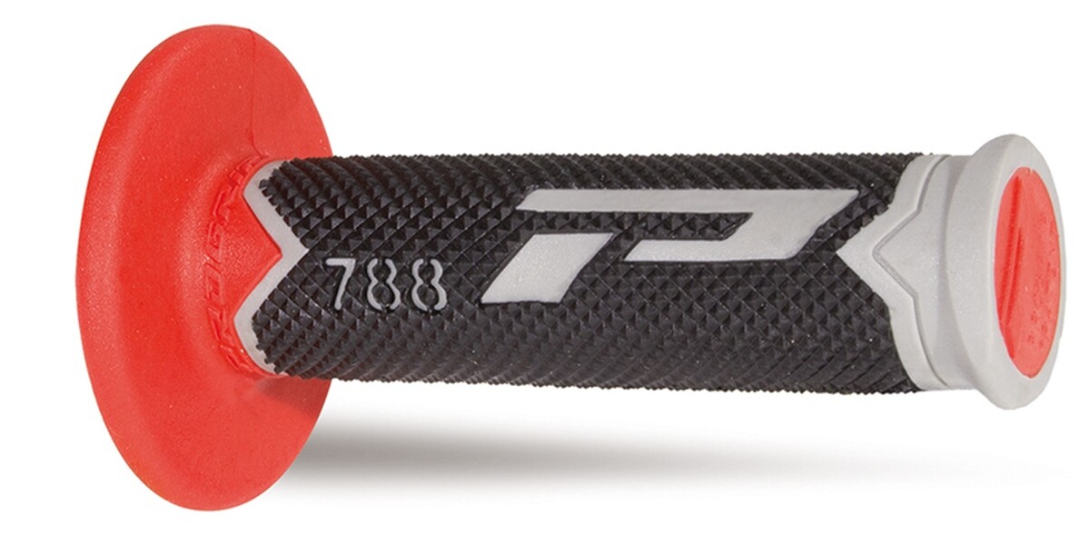 Améliorez votre confort de pilotage avec les poignées PG788 Off Road 115mm gris et rouge