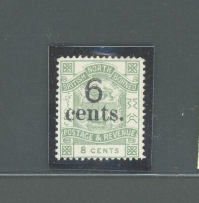 1891-92 North Borneo, Stanley Gibbons n. 55 - 6c. on 8c. yellow green - MNH**