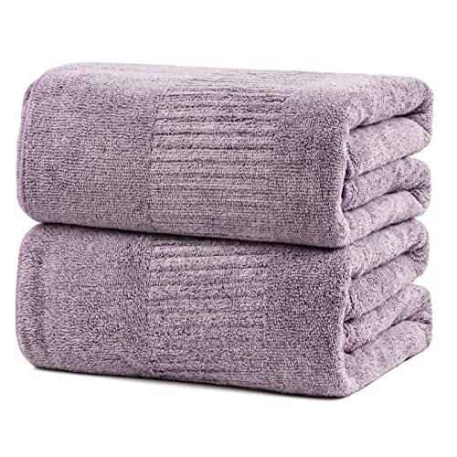 Grand drap de bain violet 88x160 cm lot de deux serviettes de qualité
